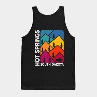 Hot Springs South Dakota Vintage Mountains Bison Tank Top